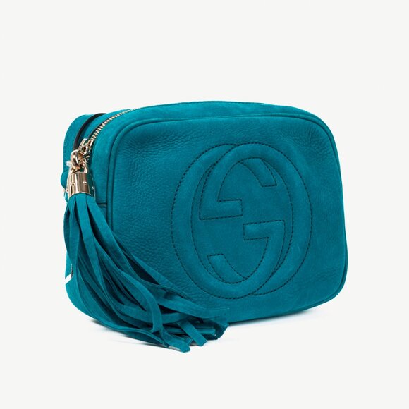 Gucci Soho Disco Cobalt Blue Vitello Range Crossbody Bag - Picture 2 of 11